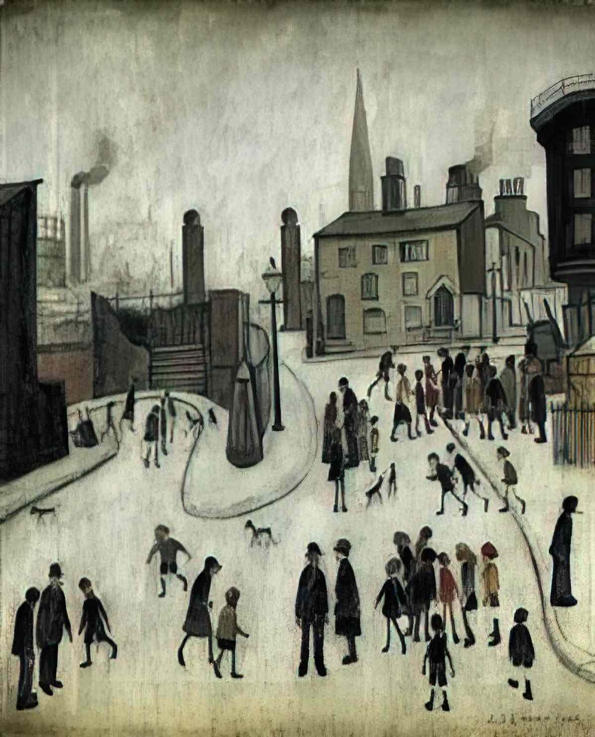 L S Lowry piccadilly manchester Art A4 Photo Print