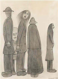 L S Lowry portrait drawing Art A4 Photo Print