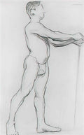 L S Lowry standing male nude Art A4 Photo Print