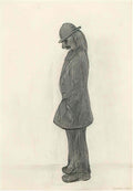 L S Lowry portrait of a man2 Art A4 Photo Print