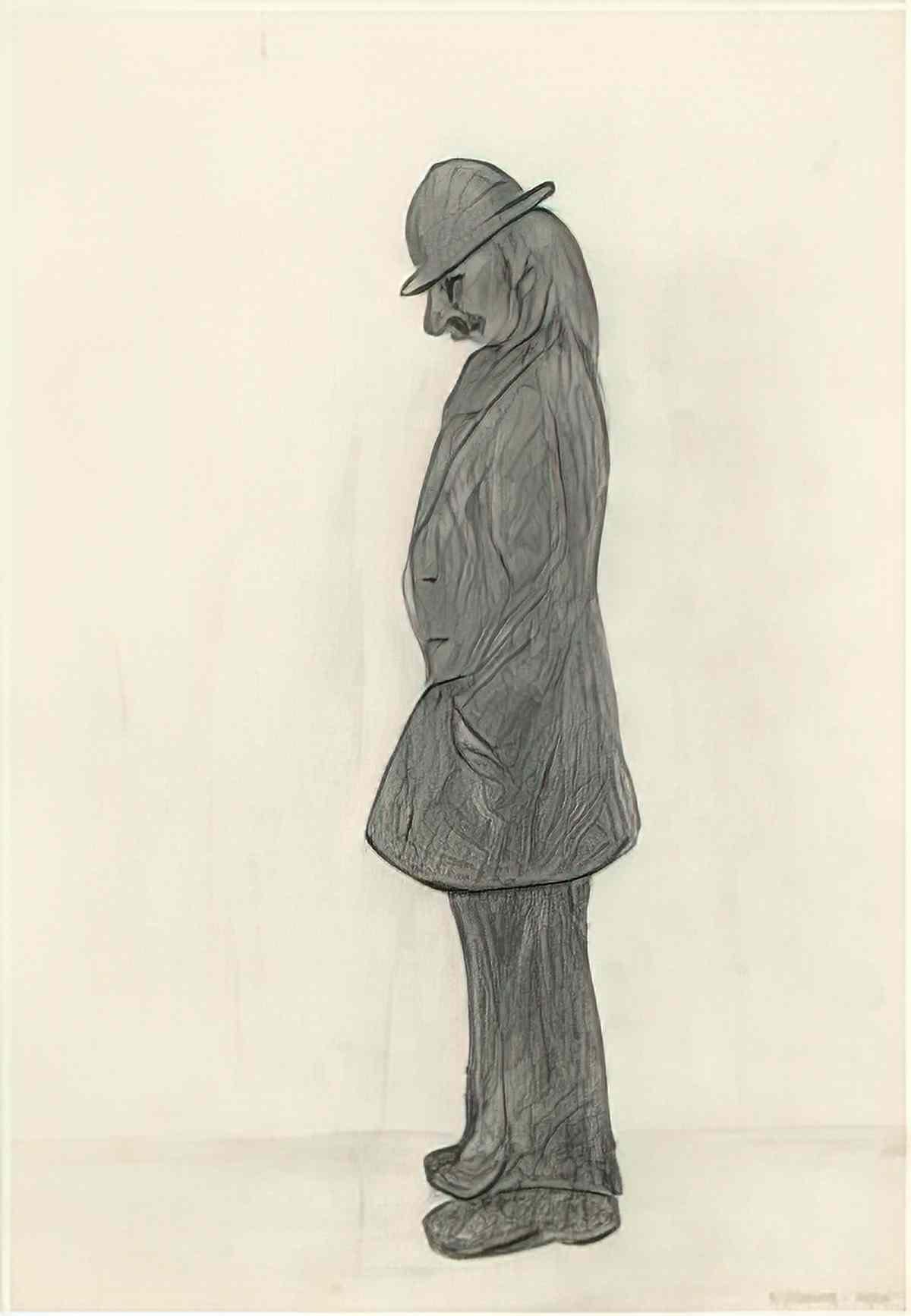 L S Lowry portrait of a man2 Art A4 Photo Print