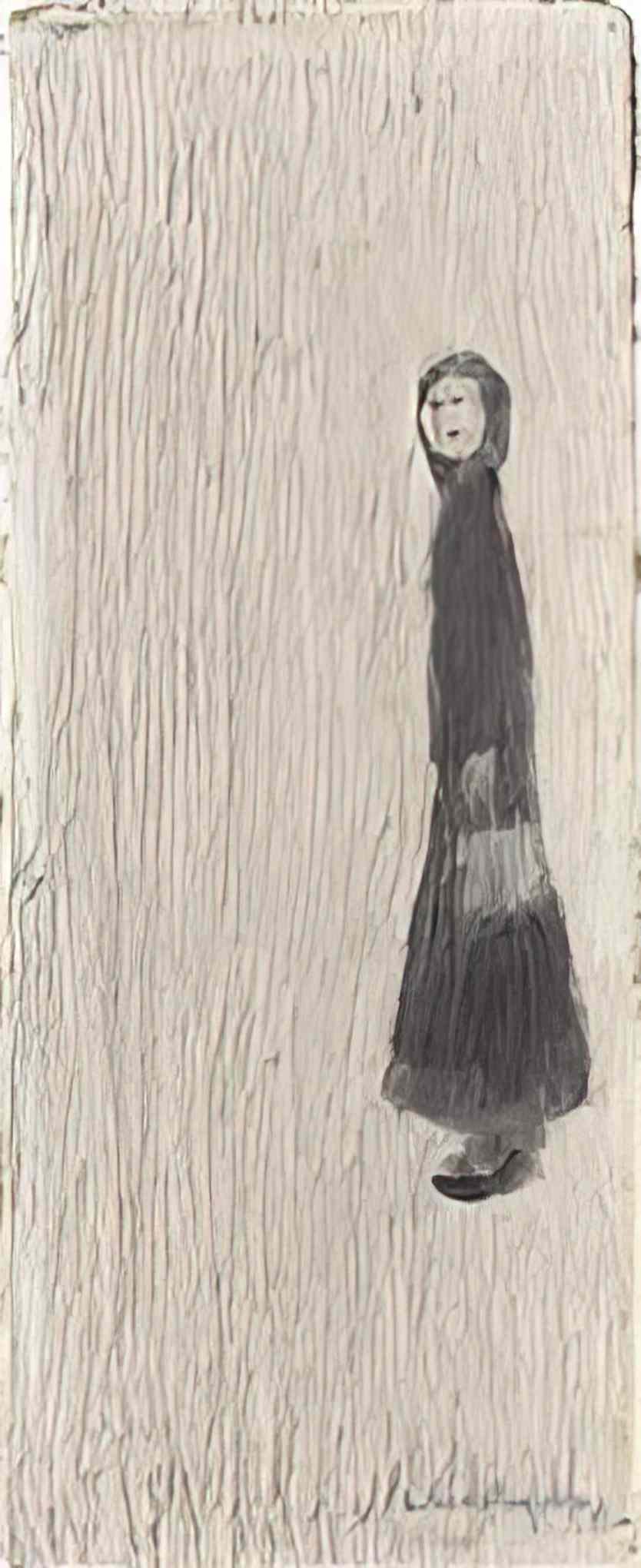 L S Lowry portrait of a woman 2 Art A4 Photo Print