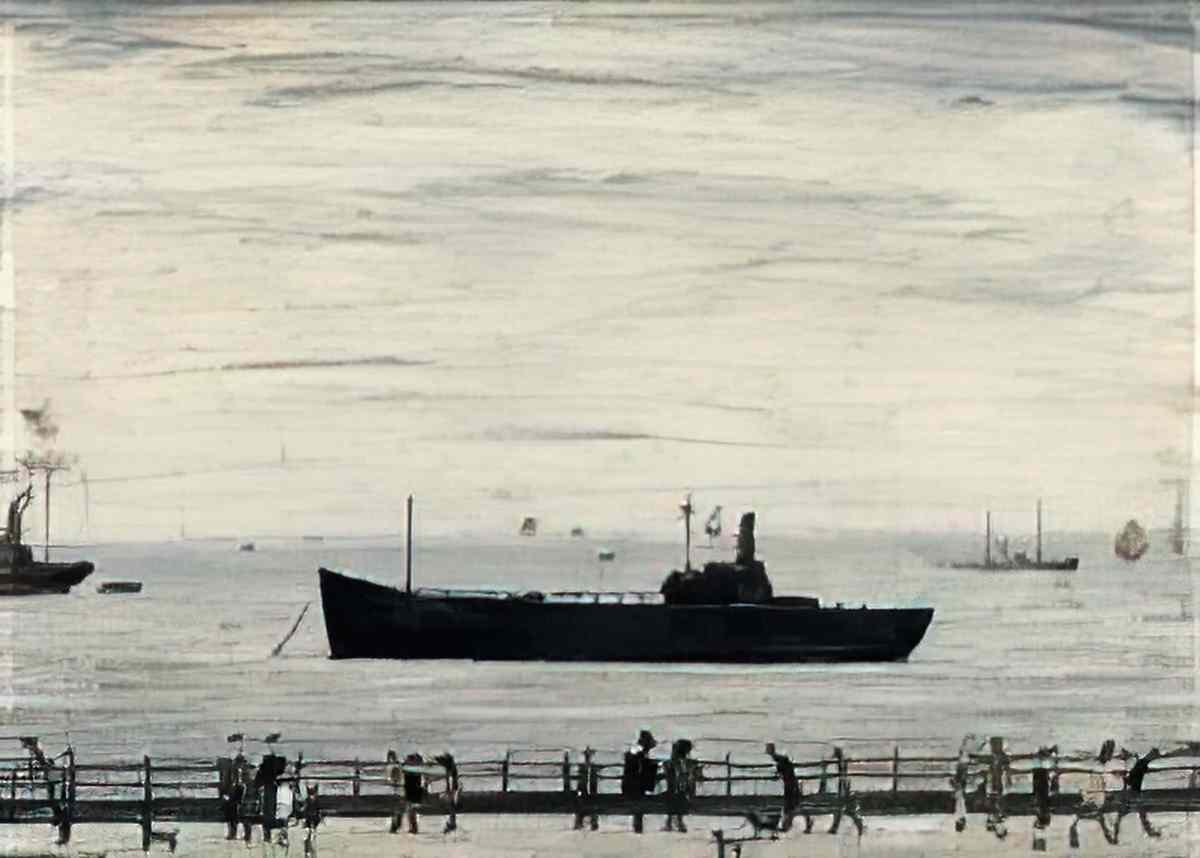 L S Lowry portrait of an old man Art A4 Photo Print