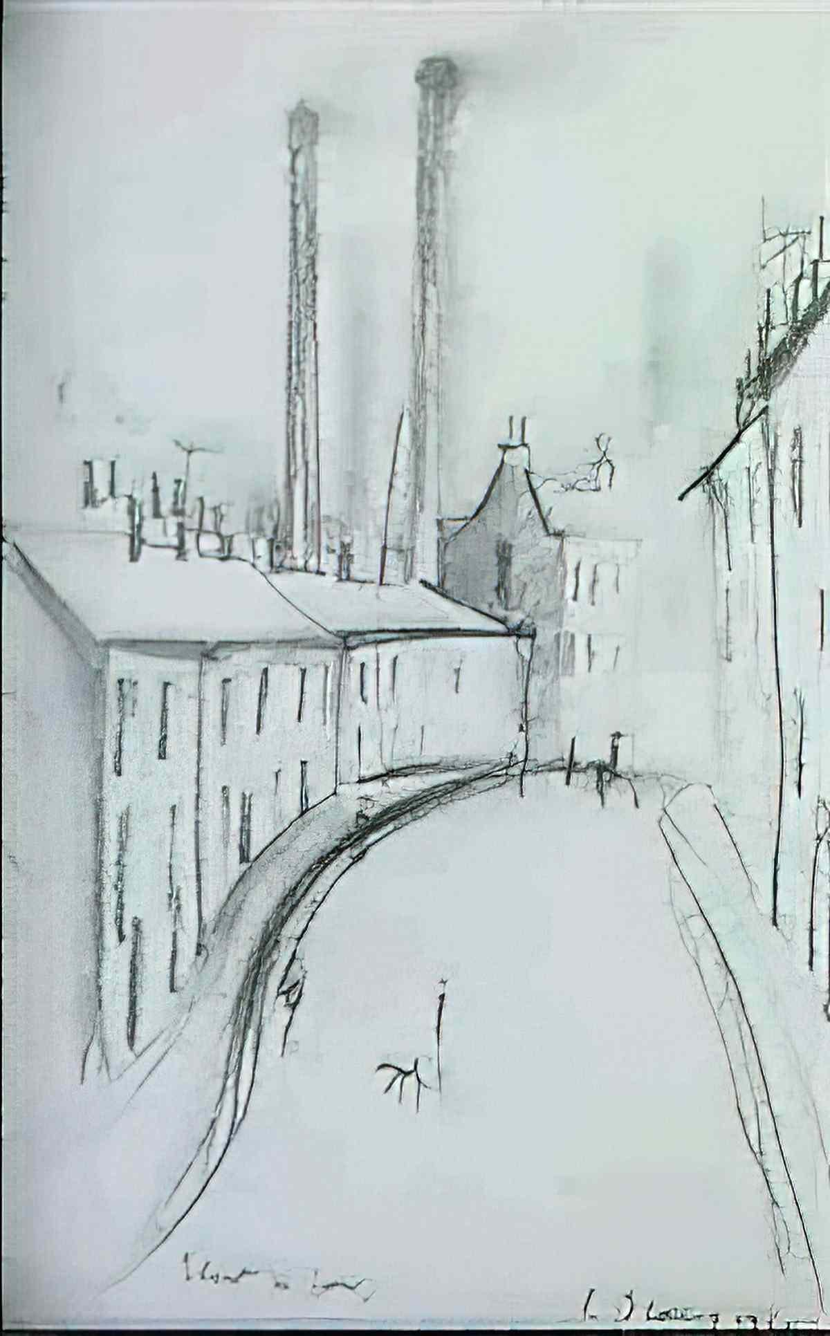 L S Lowry punch and judy Art A4 Photo Print