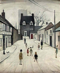 L S Lowry re building of rylands manchester Art A4 Photo Print