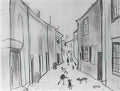L S Lowry reclining male nude Art A4 Photo Print