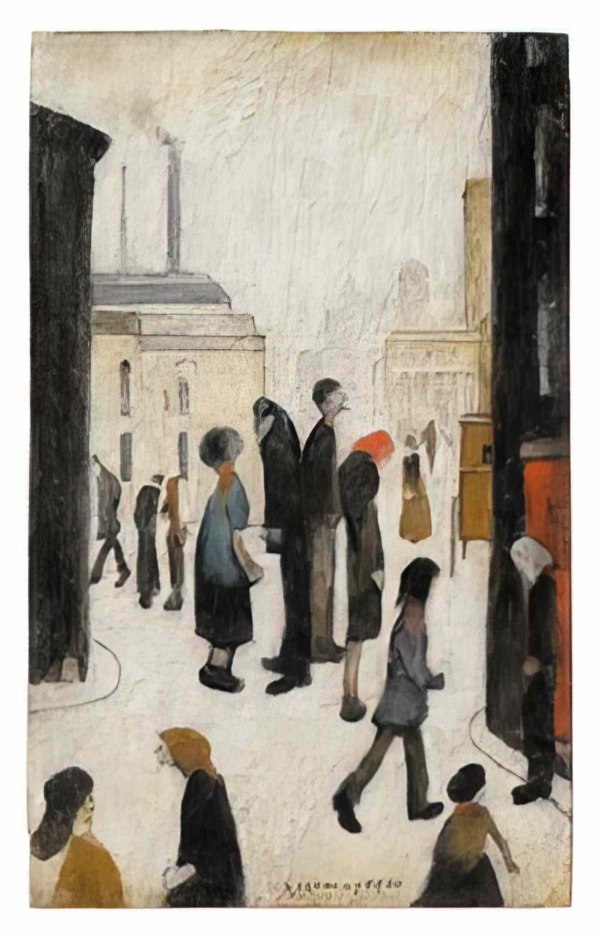 L S Lowry rhyl north wales Art A4 Photo Print
