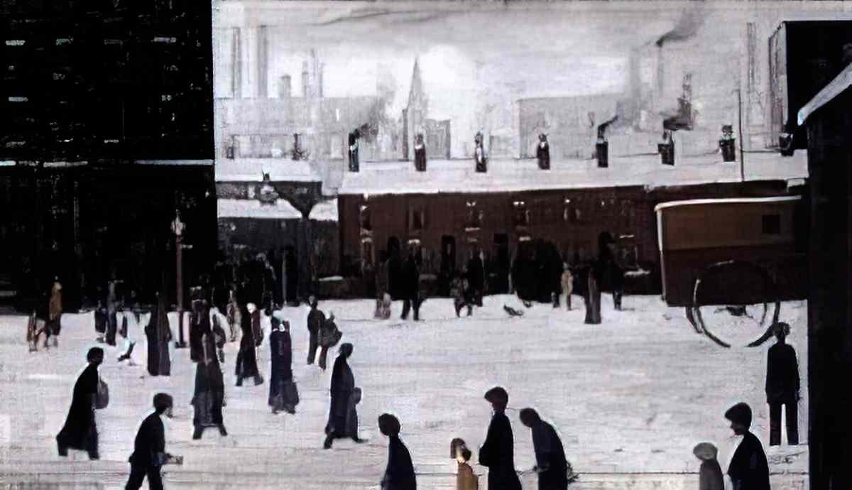 L S Lowry river scene 1935 Art A4 Photo Print