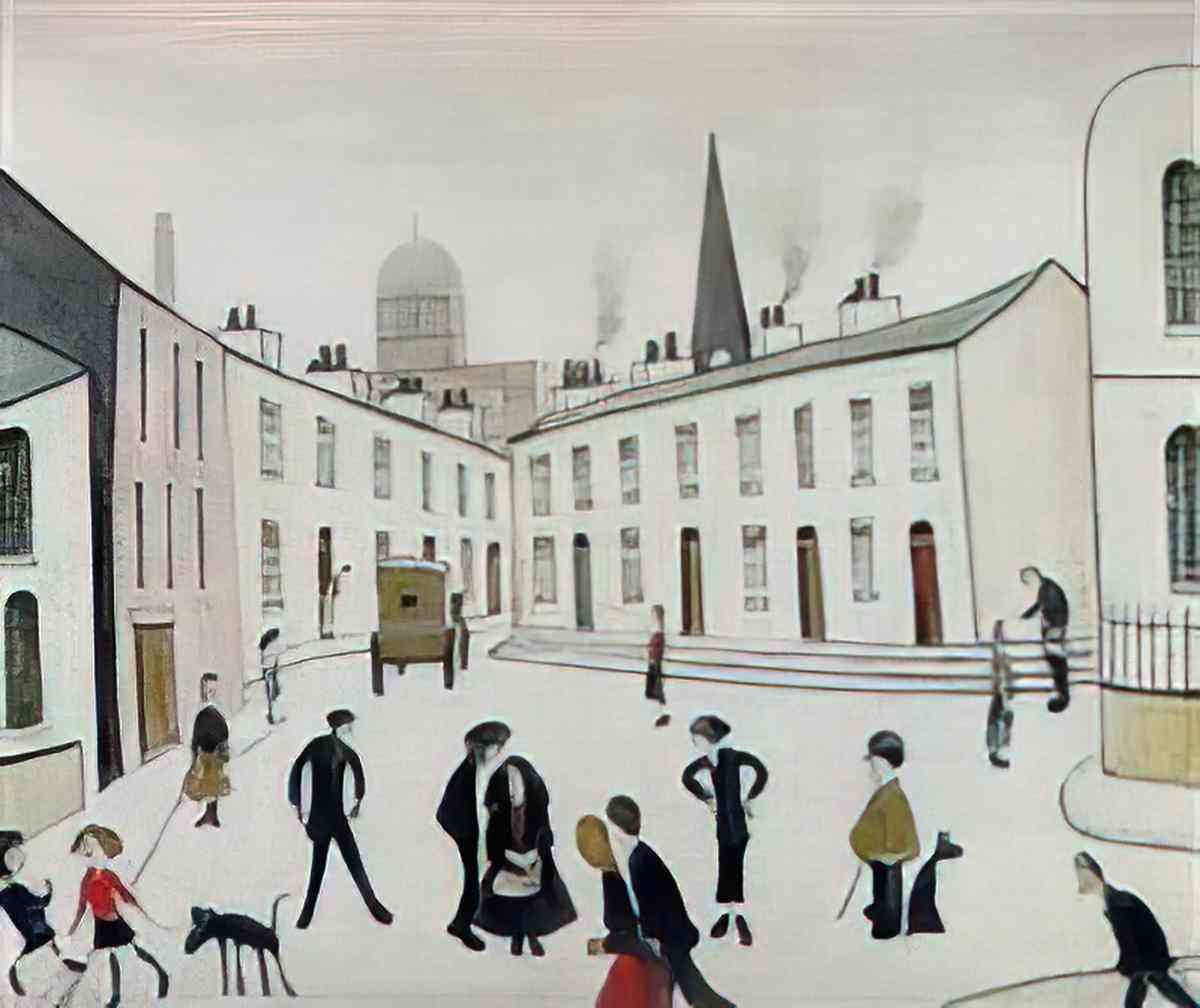 L S Lowry river scene 1942 Art A4 Photo Print