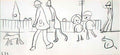 L S Lowry row of children Art A4 Photo Print