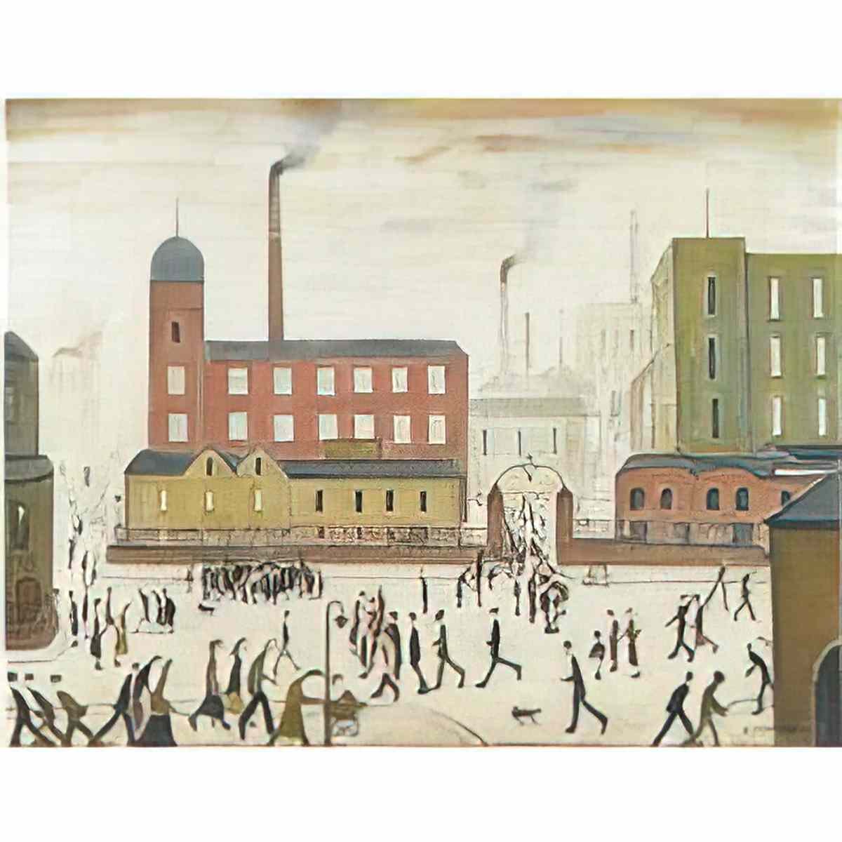 L S Lowry sailing boats and figures lytham Art A4 Photo Print