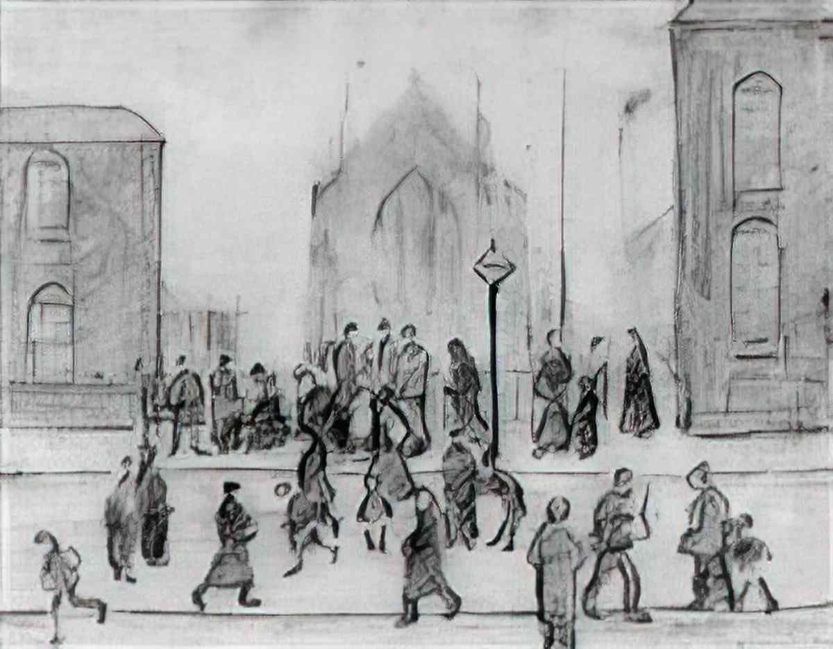 L S Lowry salford Art A4 Photo Print