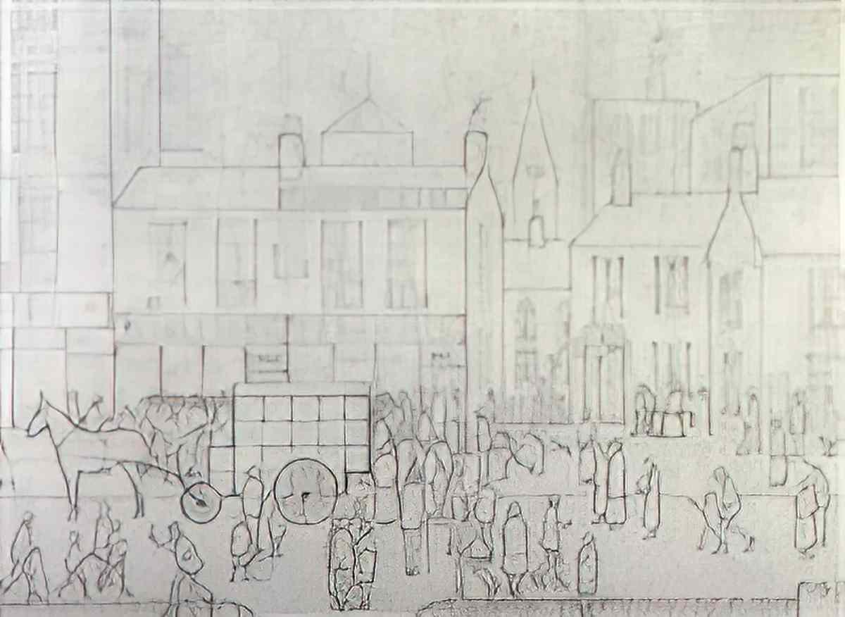 L S Lowry salford buildings Art A4 Photo Print