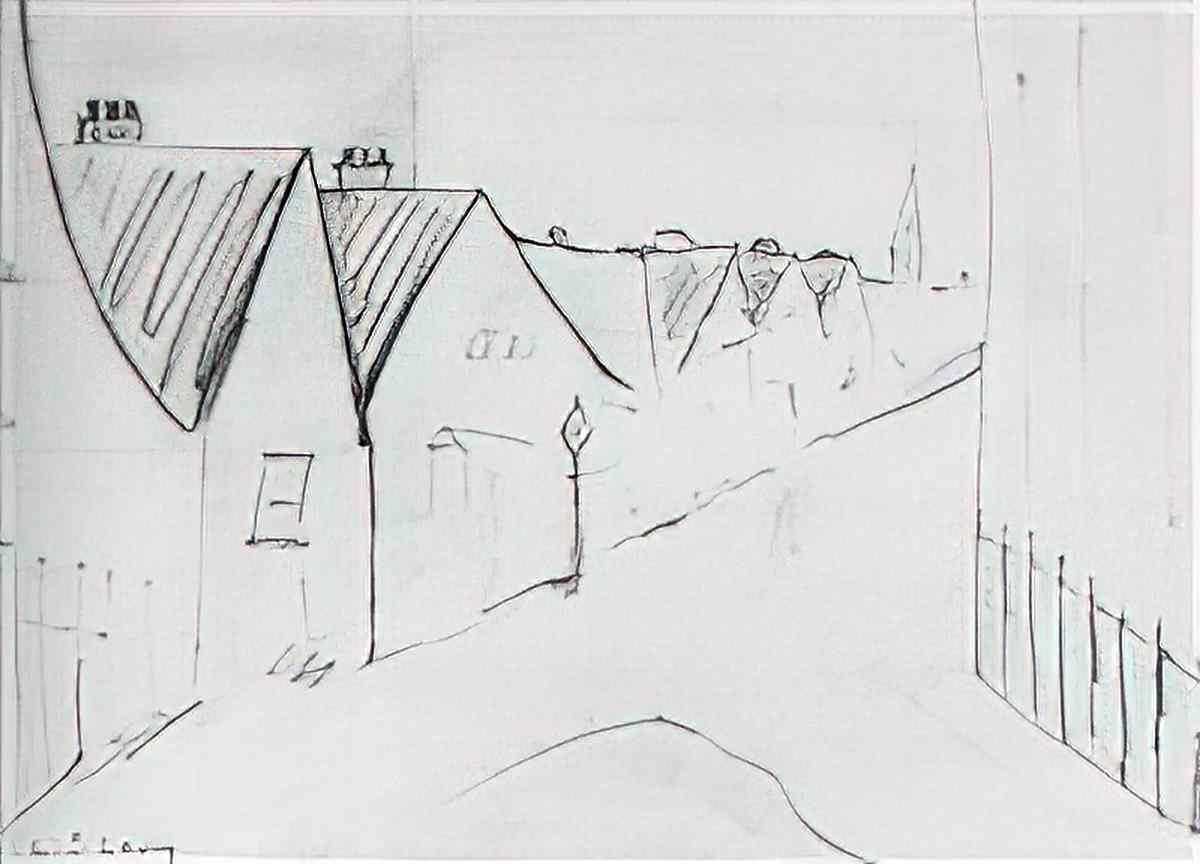 L S Lowry salford street scene Art A4 Photo Print