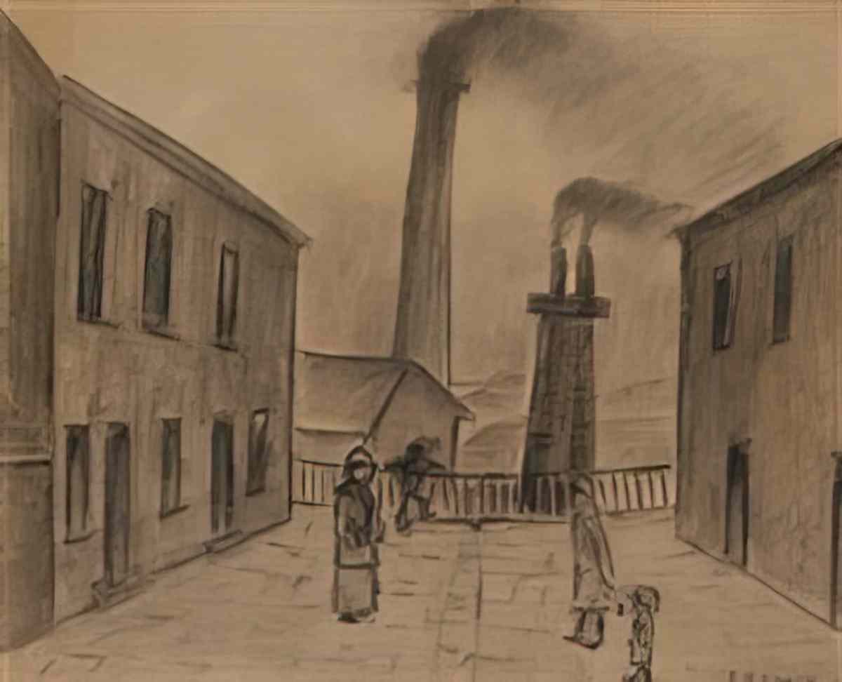L S Lowry saturday morning Art A4 Photo Print