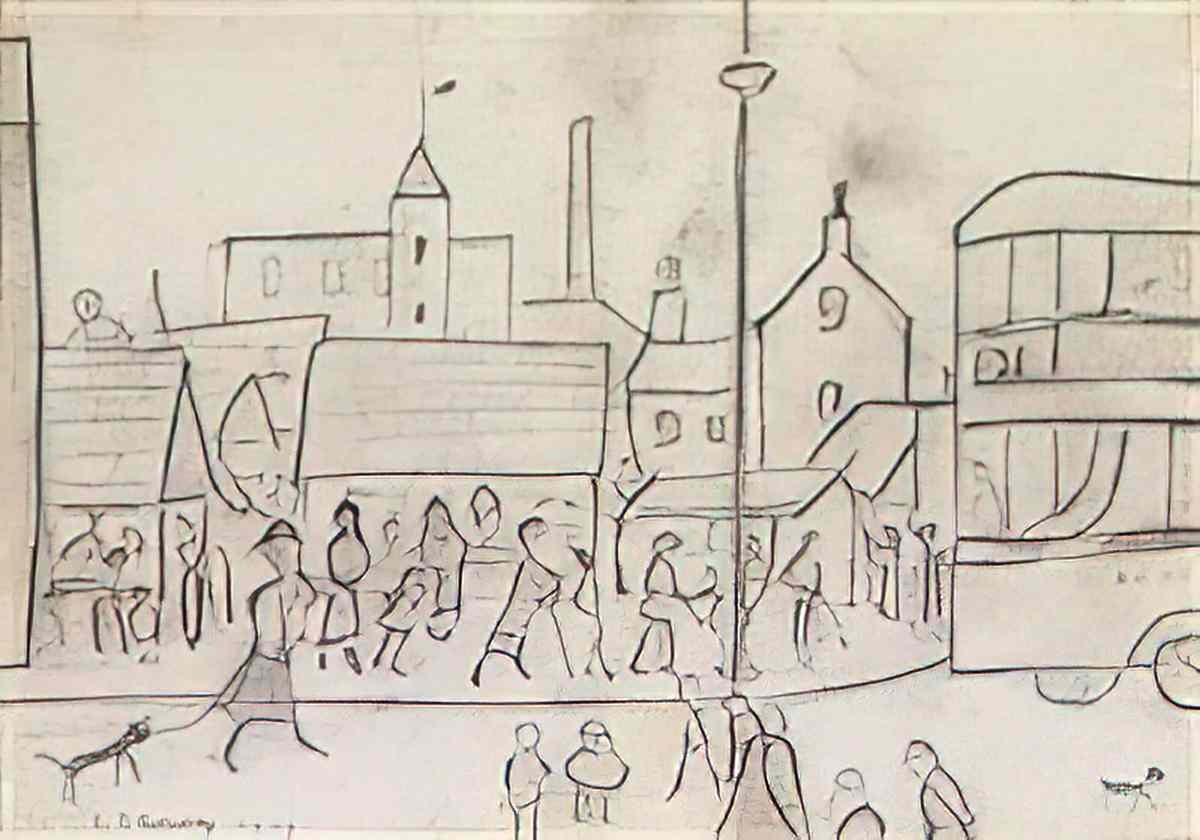 L S Lowry seascape 1950 Art A4 Photo Print