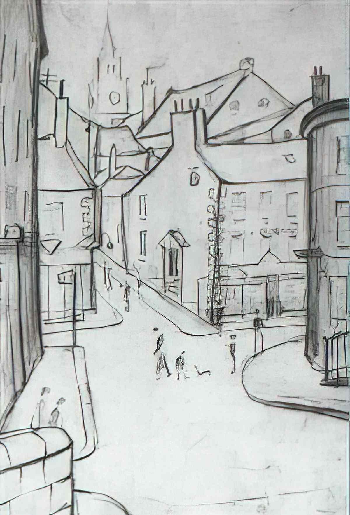L S Lowry seascape northumberland Art A4 Photo Print
