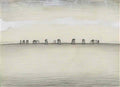 L S Lowry seaside promenade Art A4 Photo Print