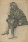 L S Lowry seated woman peel park manchester Art A4 Photo Print