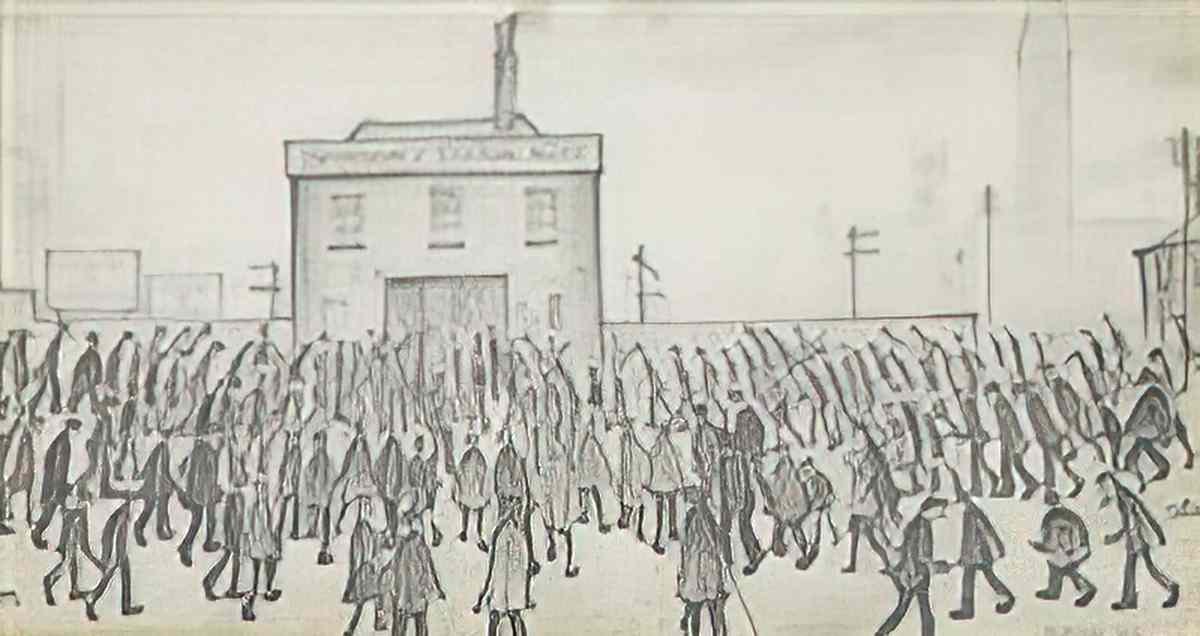L S Lowry ship crossing Art A4 Photo Print