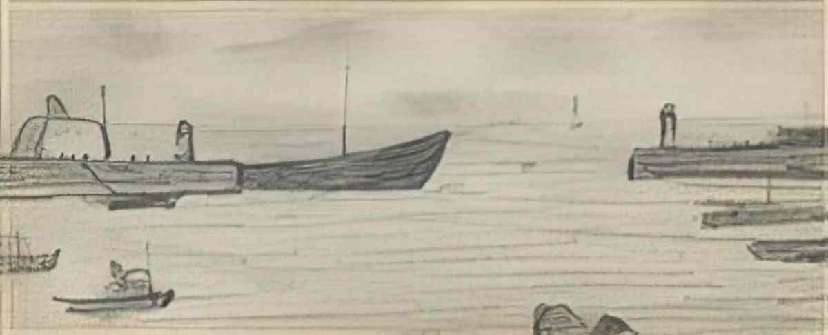 L S Lowry six figures1 Art A4 Photo Print
