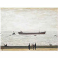 L S Lowry sketchbook containing six leaves Art A4 Photo Print