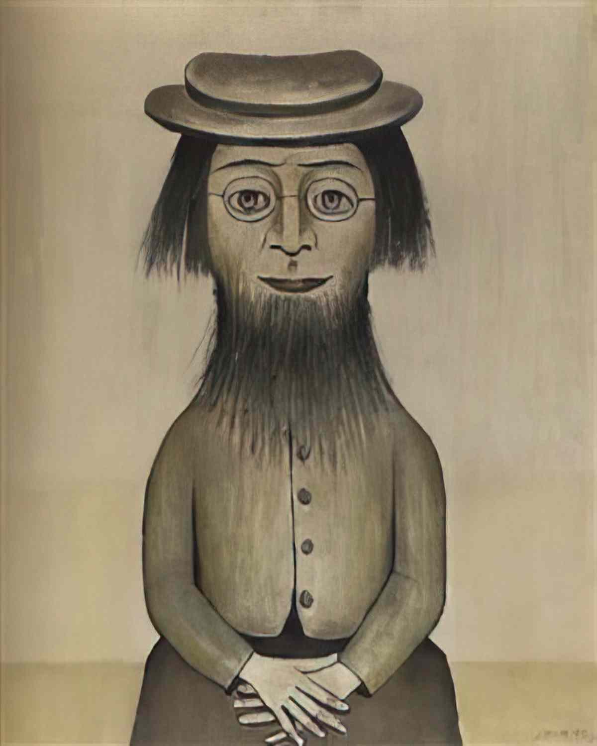 L S Lowry standing figure 2 Art A4 Photo Print