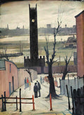 L S Lowry standing figures Art A4 Photo Print