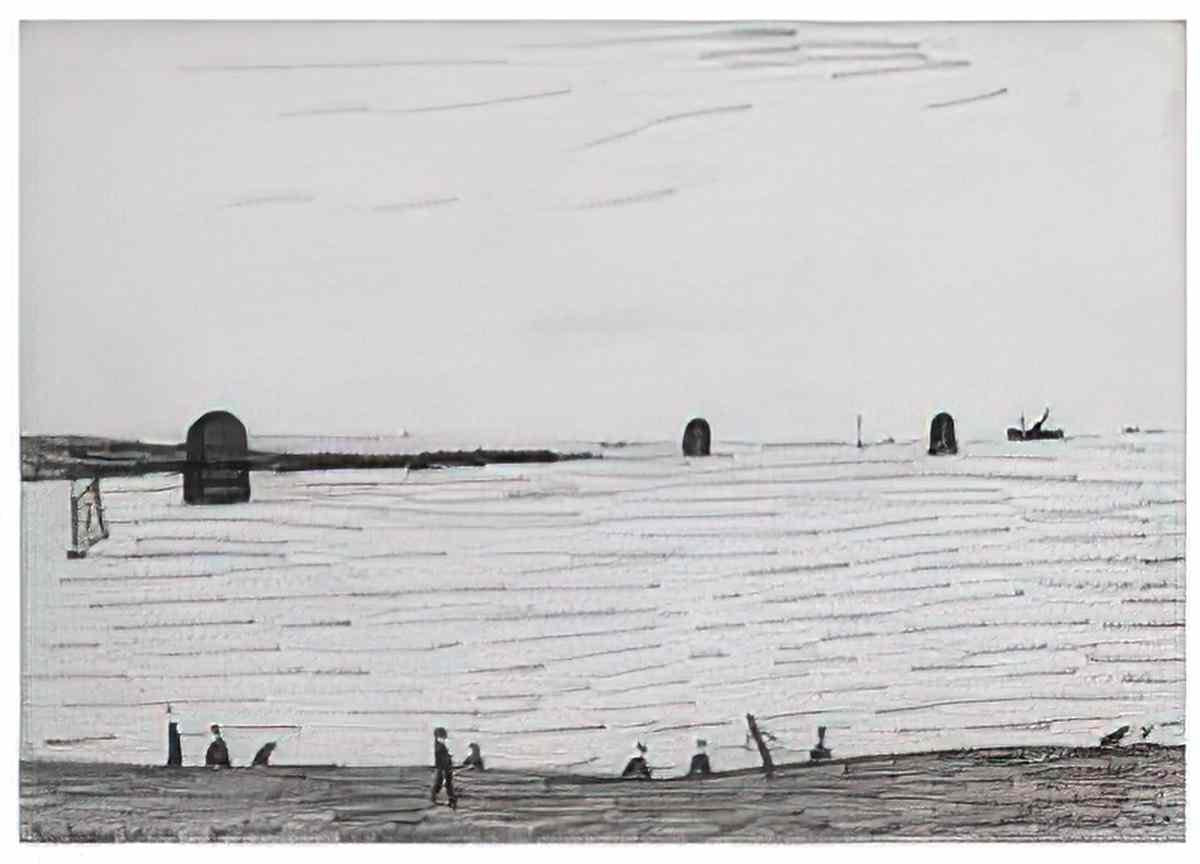 L S Lowry standing girl full length Art A4 Photo Print
