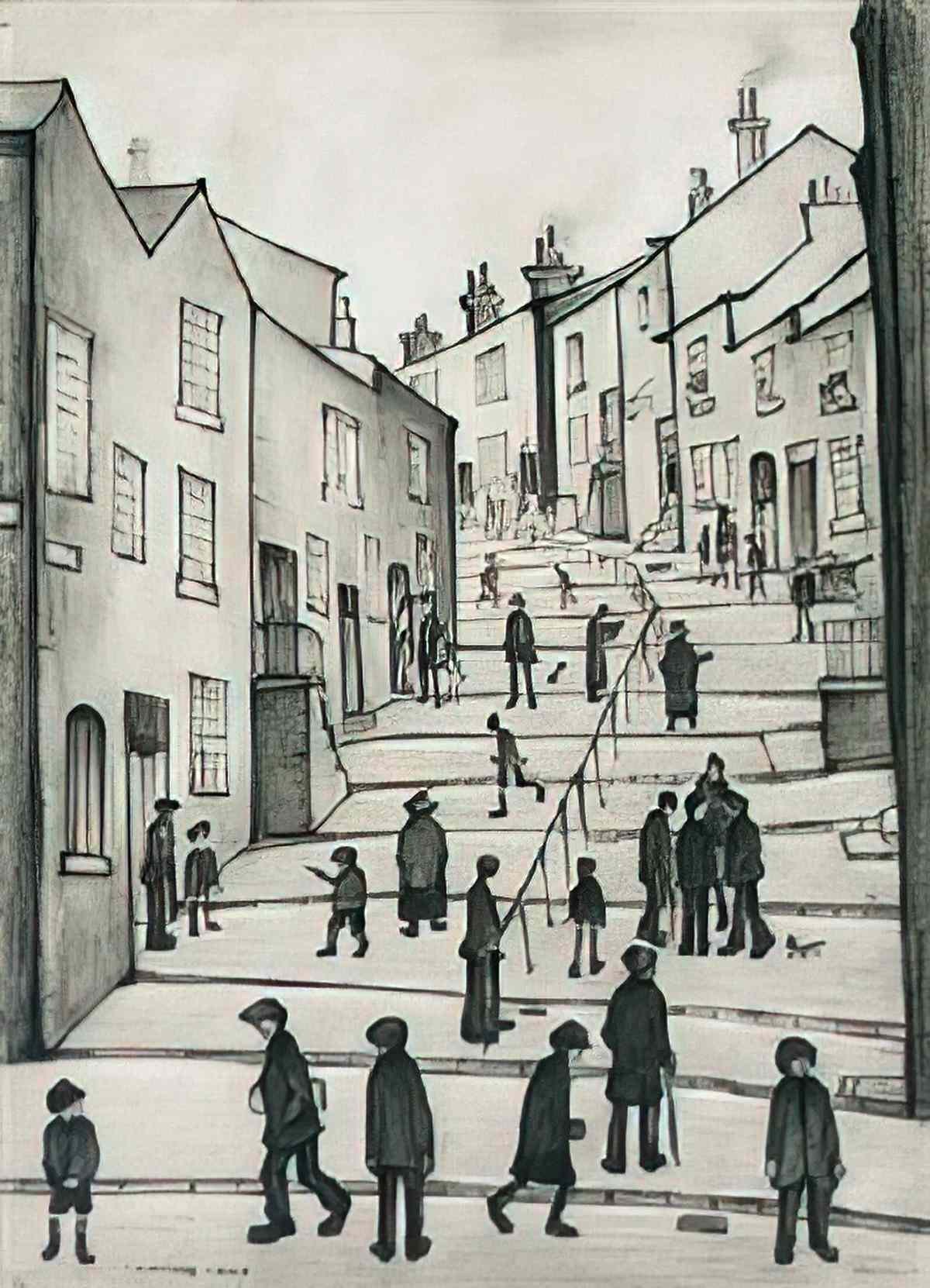 L S Lowry standing man Art A4 Photo Print