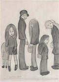 L S Lowry standing woman Art A4 Photo Print