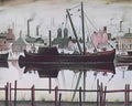 L S Lowry steam ship at lowestoft Art A4 Photo Print