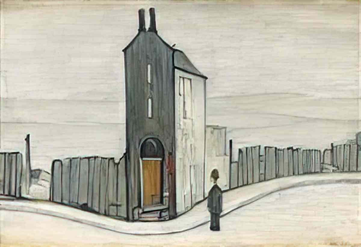 L S Lowry street in adelphi salford Art A4 Photo Print