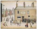 L S Lowry street in cwn south wales Art A4 Photo Print