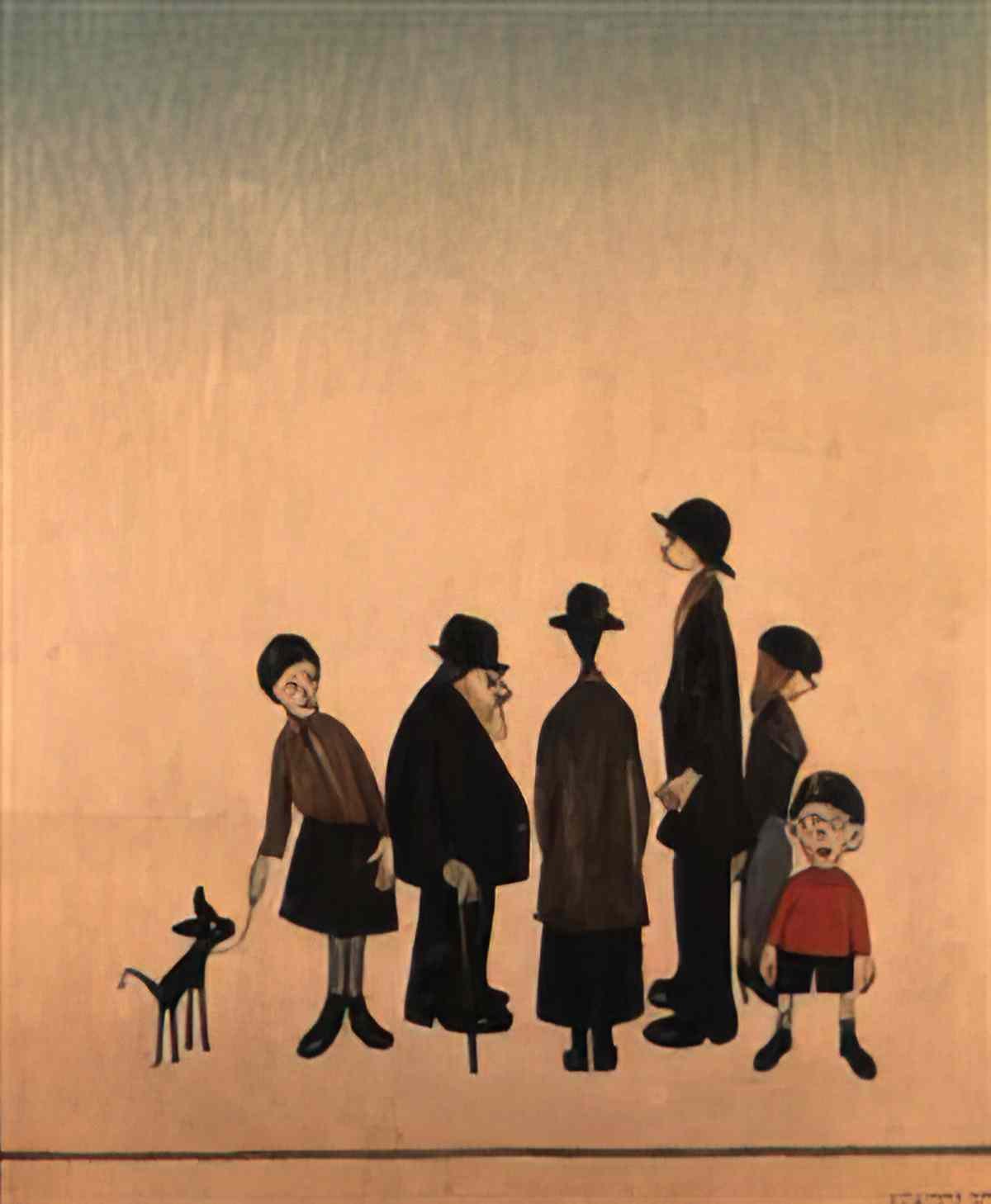 L S Lowry street scene 1956 Art A4 Photo Print