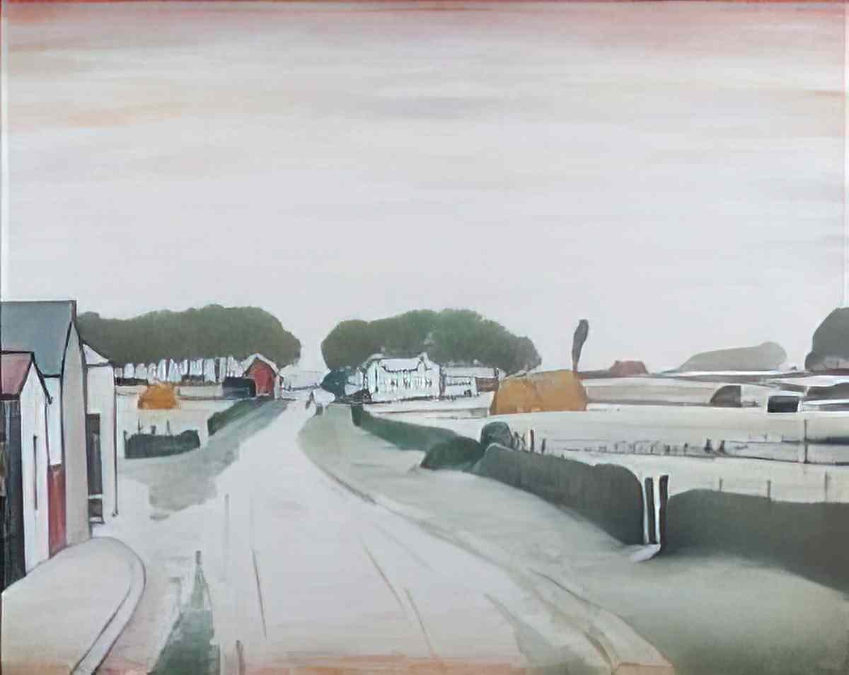 L S Lowry street scene berwick on tweed1 Art A4 Photo Print