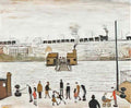L S Lowry street scene in salford Art A4 Photo Print