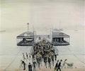 L S Lowry street scene with a dog Art A4 Photo Print