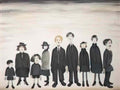 L S Lowry street scene with flats and chimneys1 Art A4 Photo Print