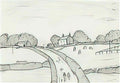 L S Lowry street scene with mill Art A4 Photo Print