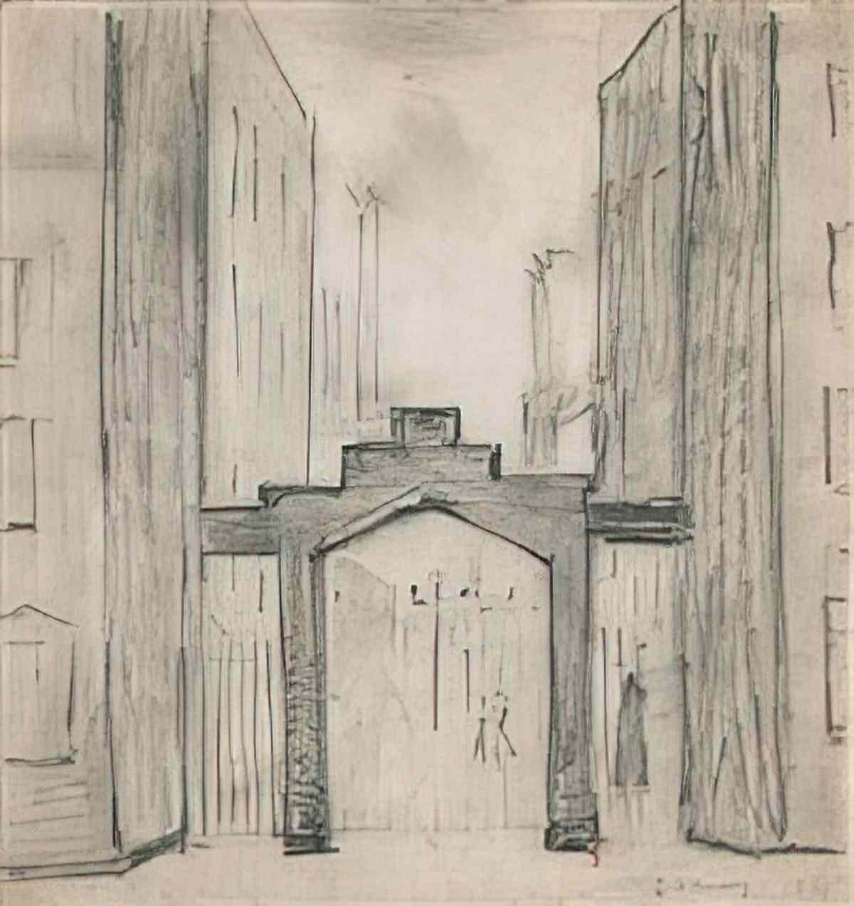 L S Lowry street scene10 Art A4 Photo Print