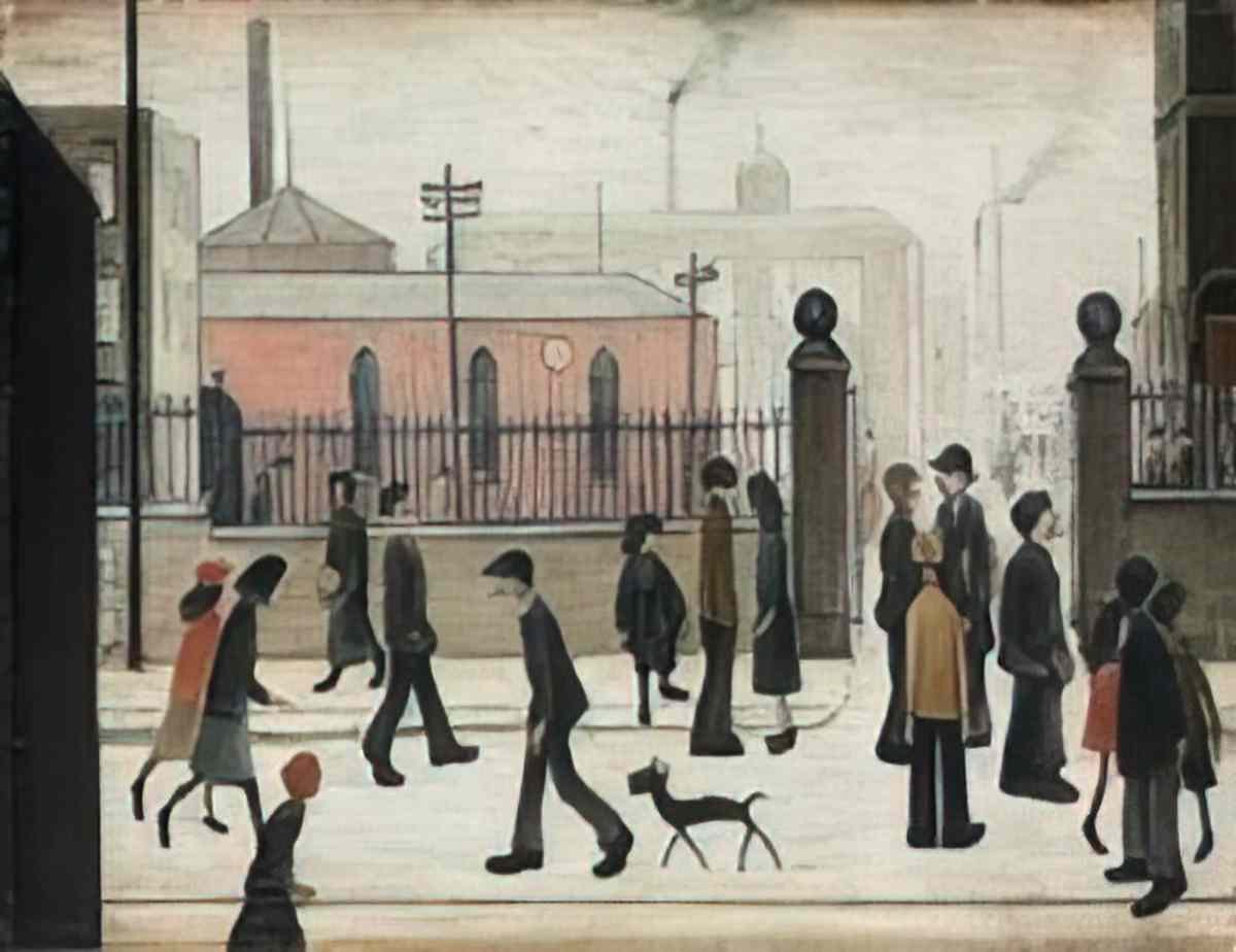 L S Lowry street scene12 Art A4 Photo Print