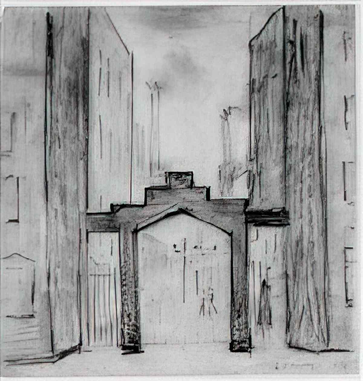 L S Lowry street scene16 Art A4 Photo Print