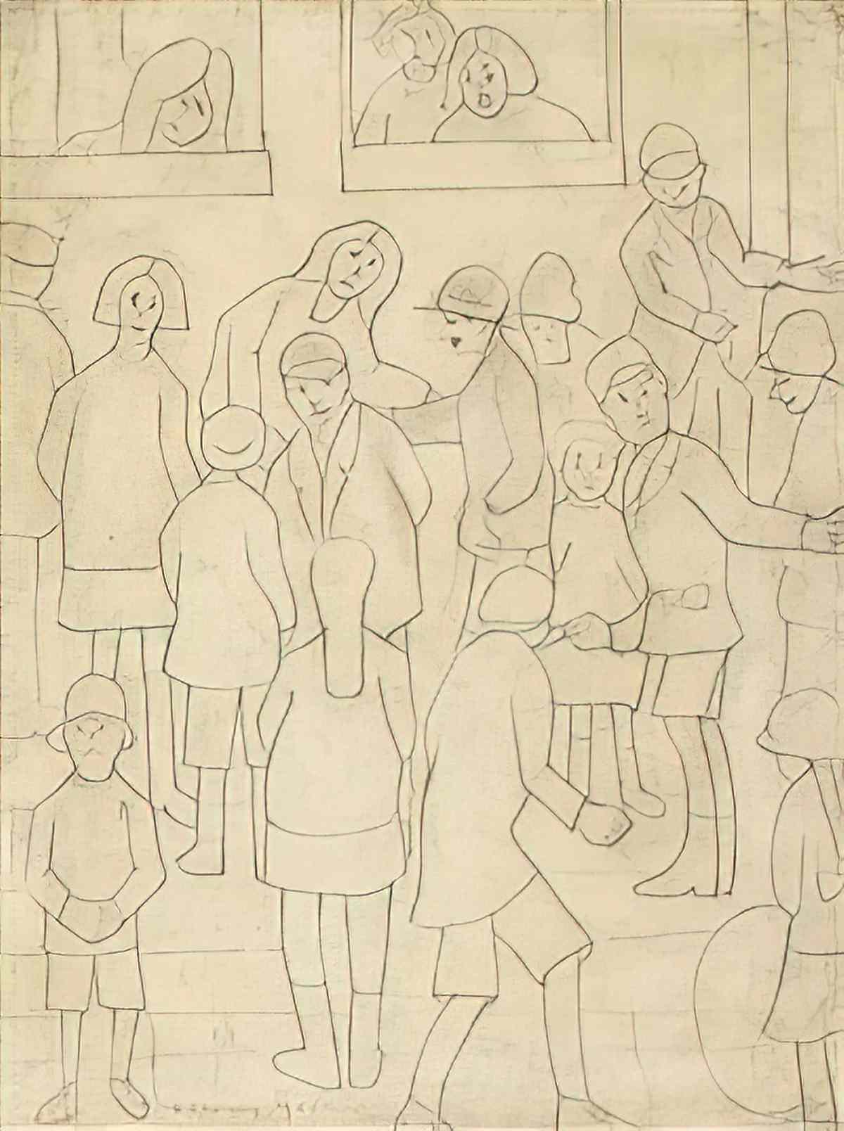 L S Lowry street scene18 Art A4 Photo Print