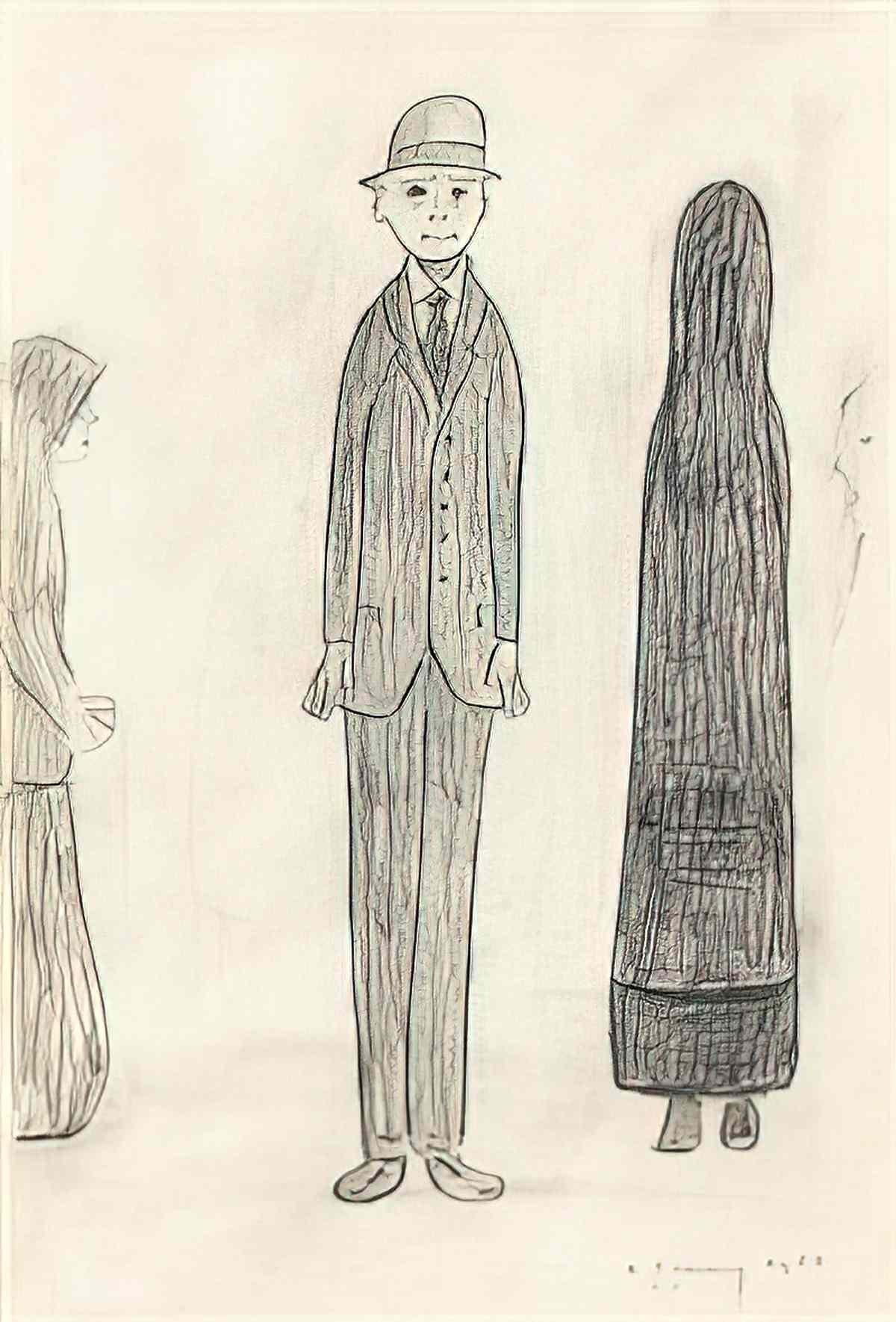 L S Lowry street scene19 Art A4 Photo Print