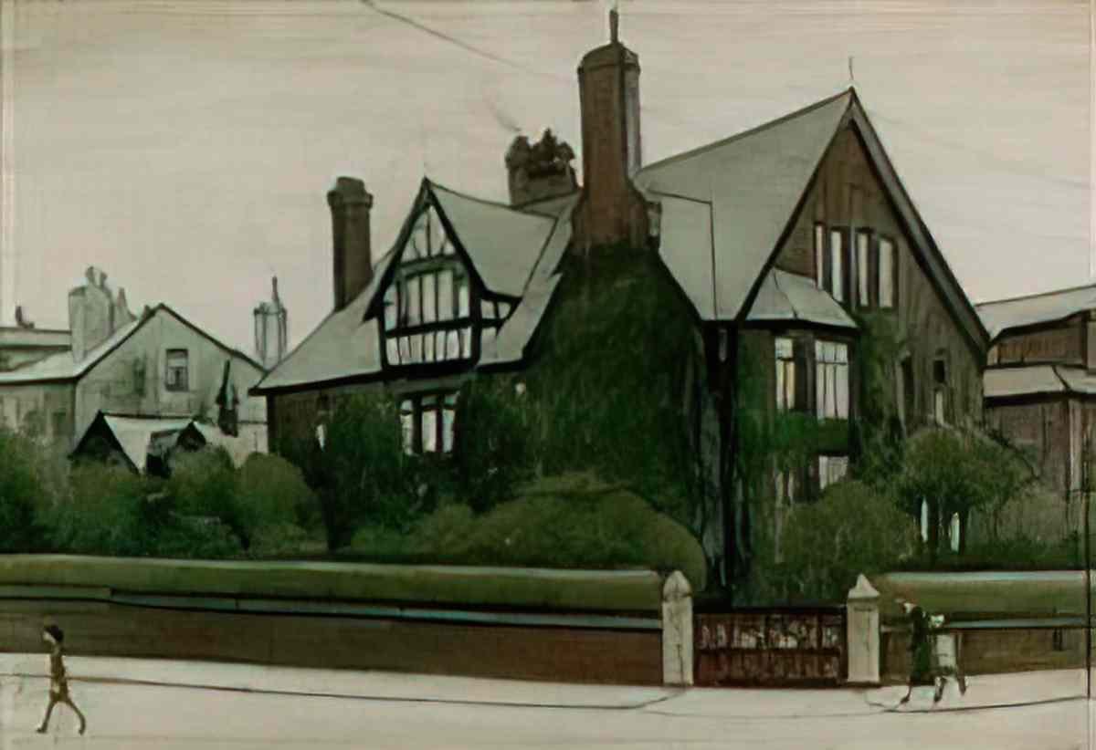 L S Lowry street scene20 Art A4 Photo Print