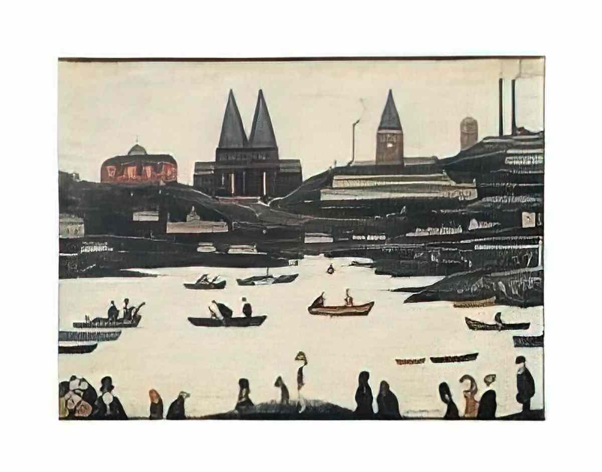 L S Lowry street scene26 Art A4 Photo Print