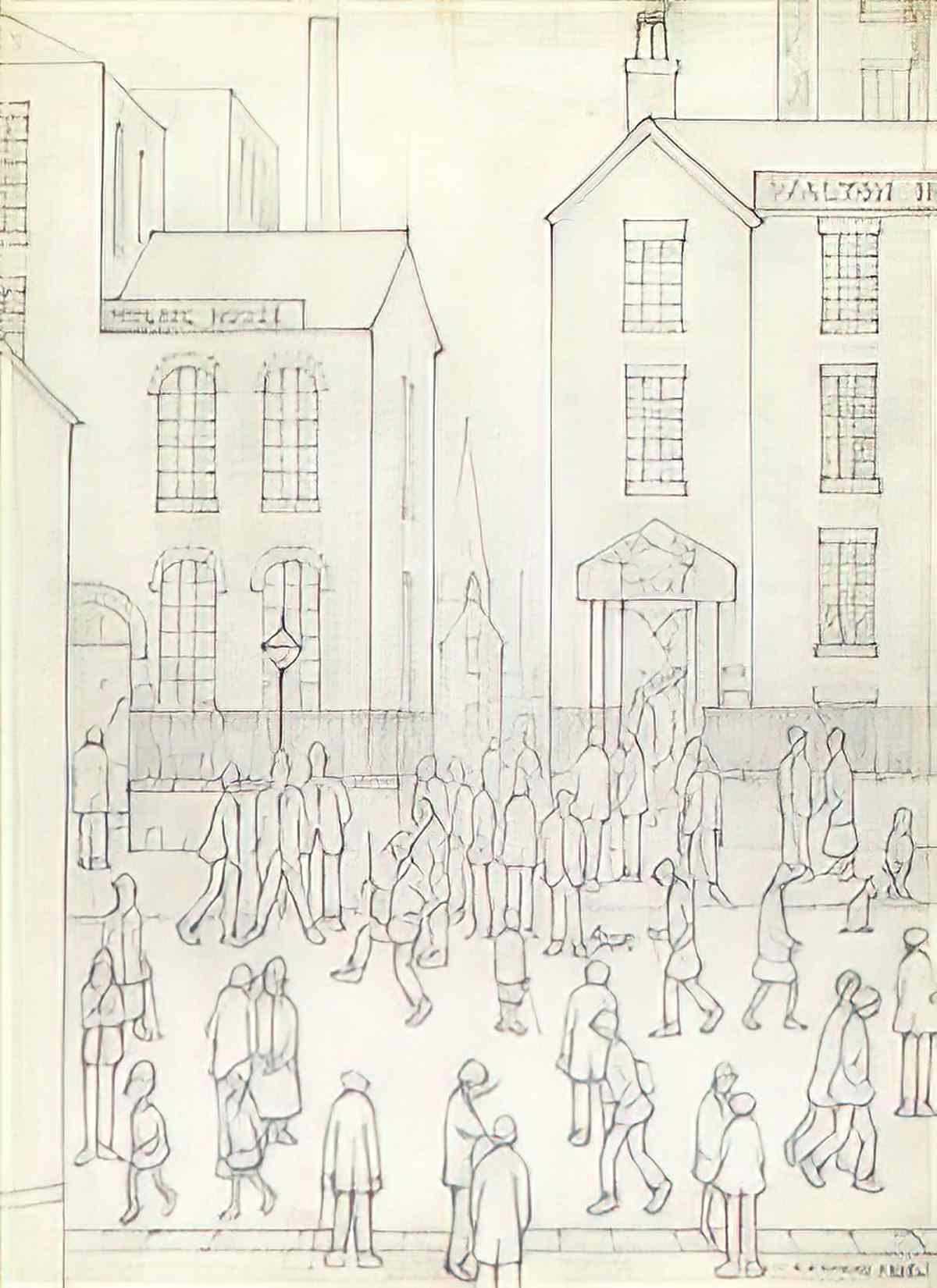 L S Lowry street stalls Art A4 Photo Print