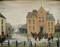L S Lowry street with tower Art A4 Photo Print