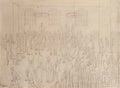 L S Lowry study for a house on the moor heathcliffs house with set de Art A4 Photo Print